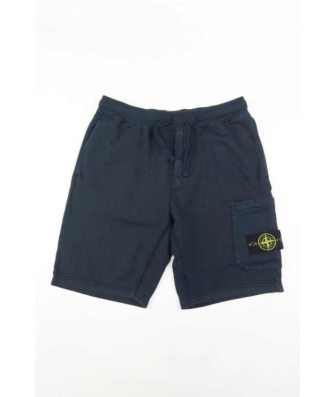 STONE ISLAND Темно-синие хлопковые шорты, фото 6