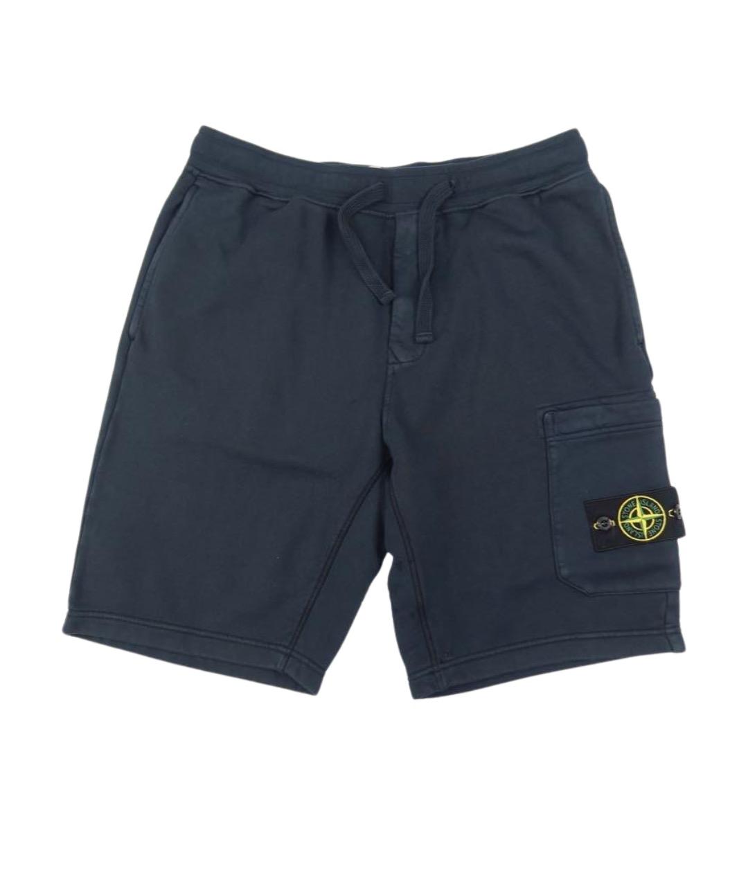 STONE ISLAND Темно-синие хлопковые шорты, фото 1