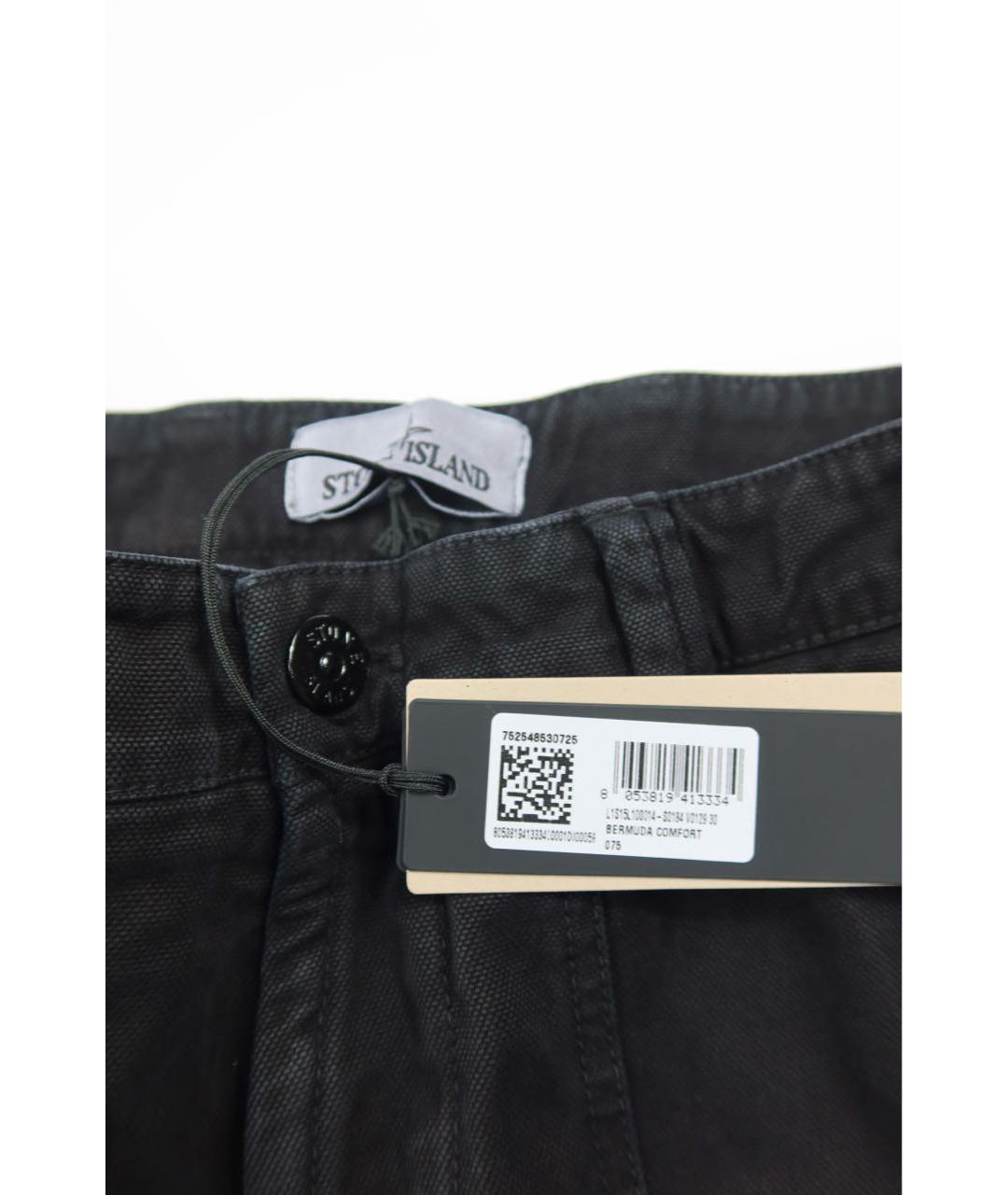 STONE ISLAND Черные хлопковые шорты, фото 6