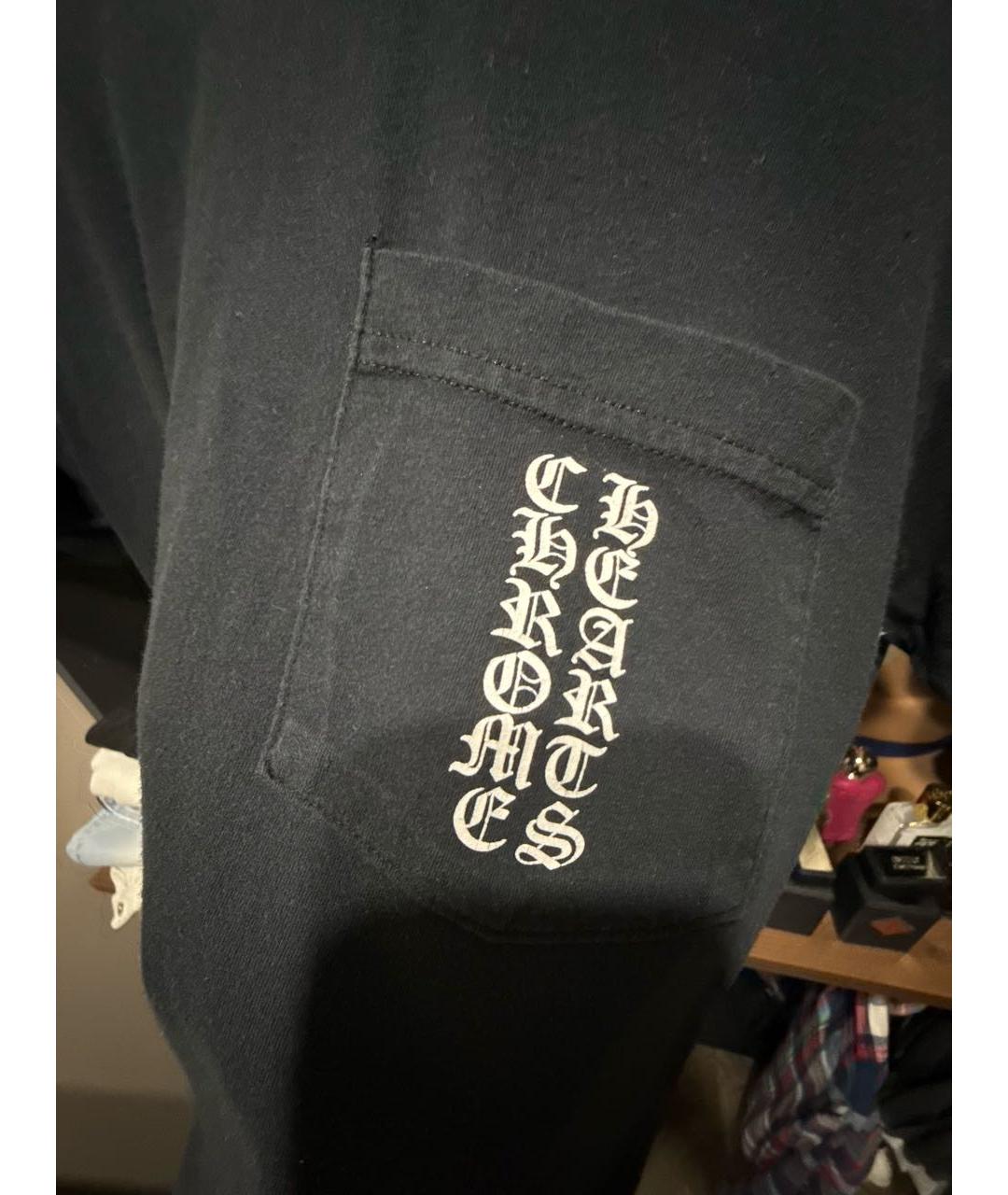 CHROME HEARTS Черная хлопковая футболка, фото 3