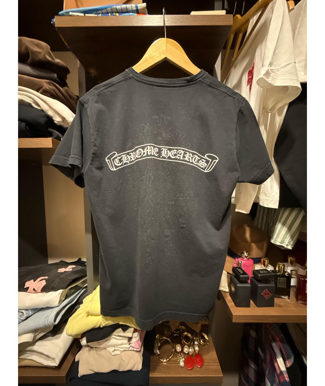 CHROME HEARTS Черная хлопковая футболка, фото 2