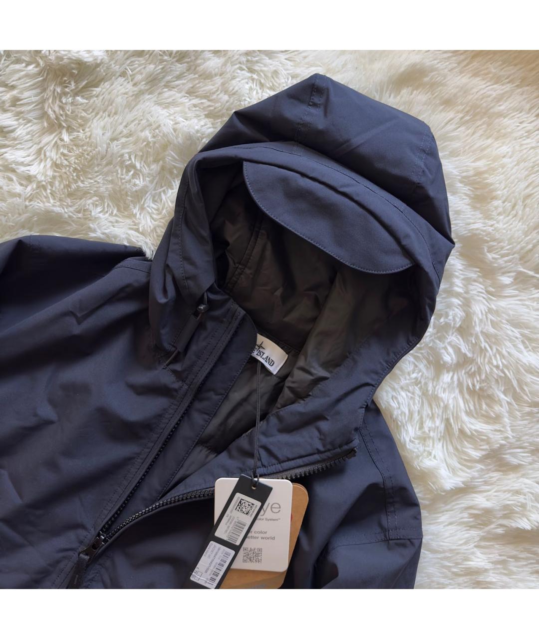 STONE ISLAND Темно-синяя полиуретановая куртка, фото 2