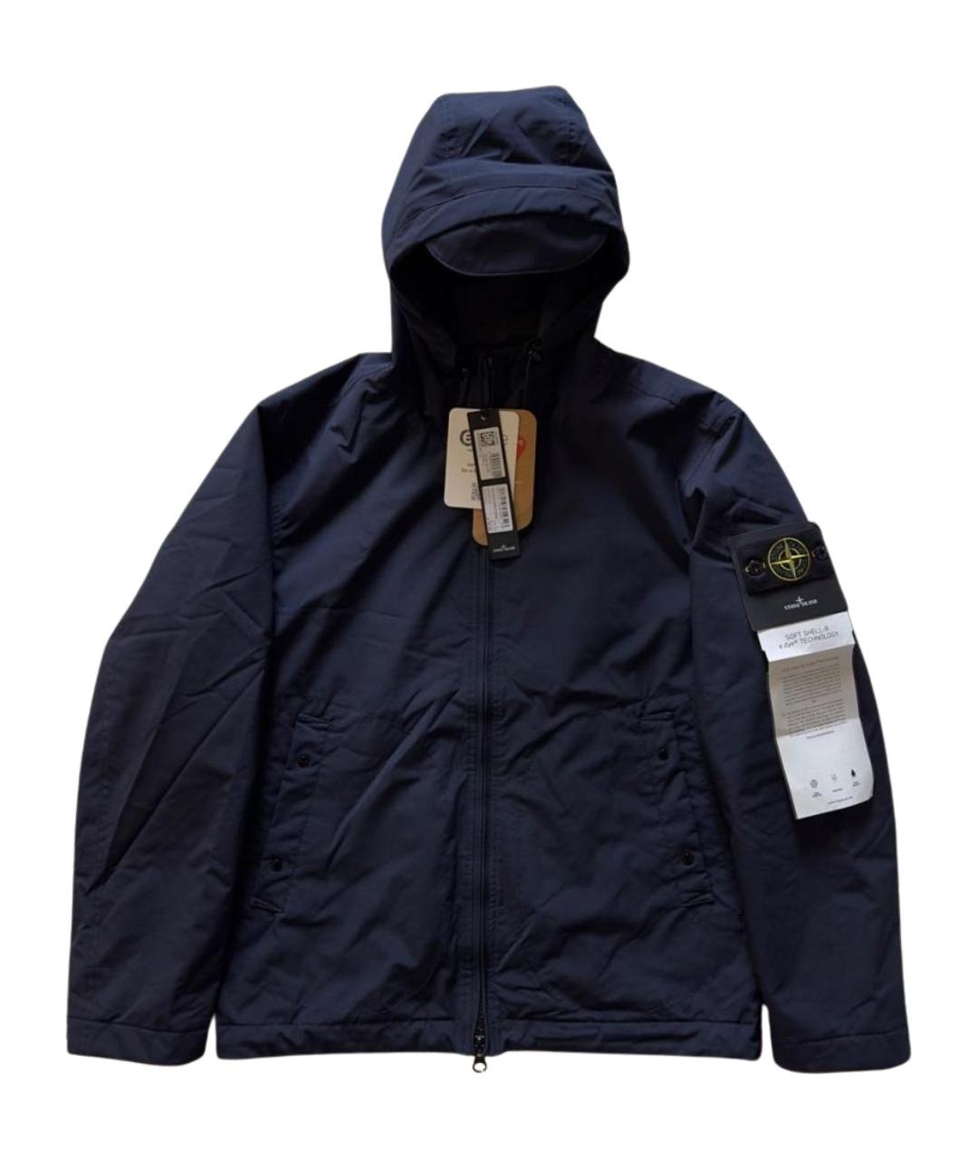 STONE ISLAND Темно-синяя полиуретановая куртка, фото 1