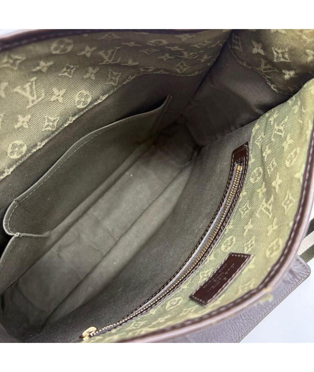 LOUIS VUITTON Зеленая тканевая сумка через плечо, фото 8