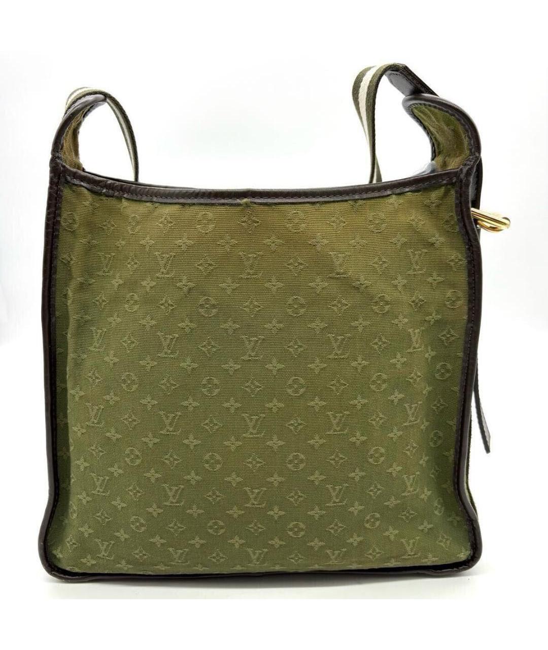 LOUIS VUITTON Зеленая тканевая сумка через плечо, фото 2
