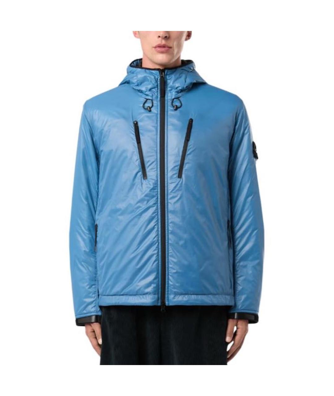 STONE ISLAND Голубая полиэстеровая куртка, фото 5