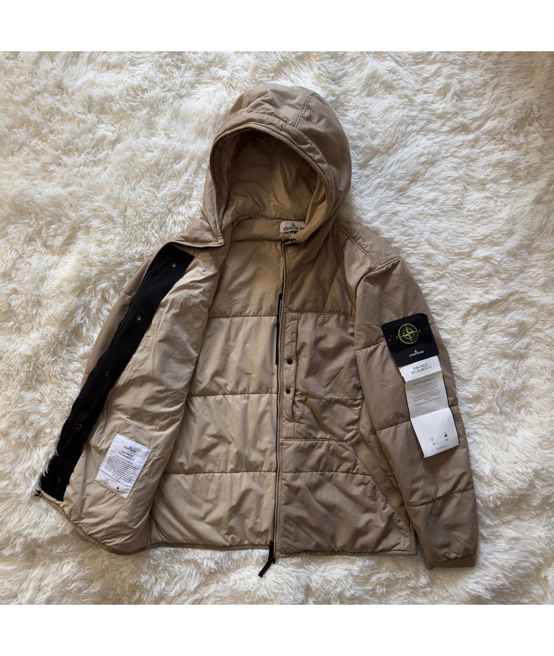 STONE ISLAND Бежевая полиэстеровая куртка, фото 2