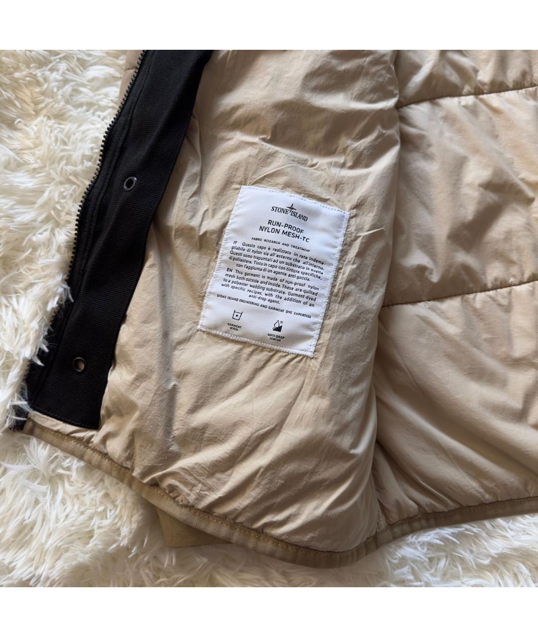 STONE ISLAND Бежевая полиэстеровая куртка, фото 5