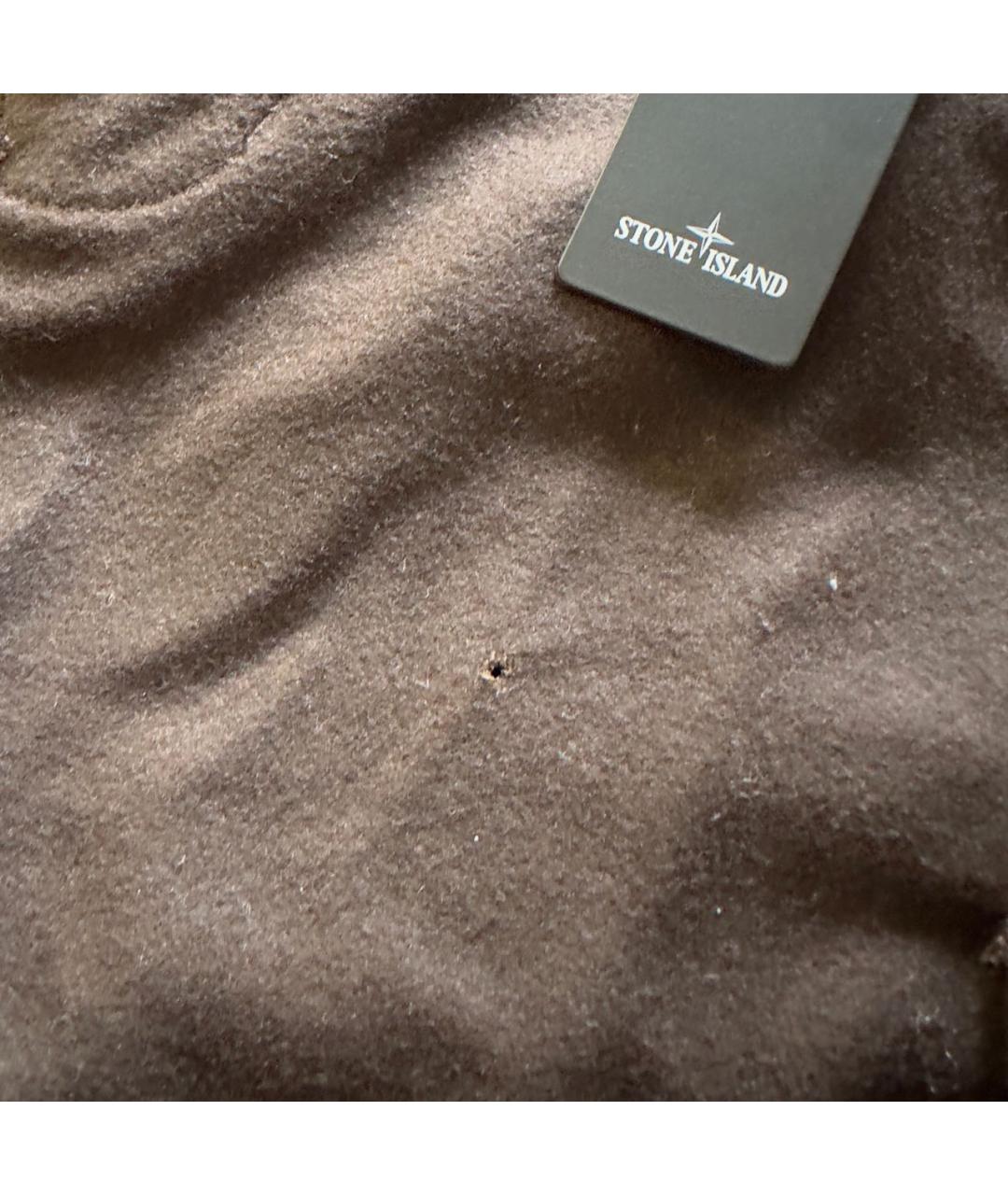 STONE ISLAND Коричневые шерстяные повседневные брюки, фото 6