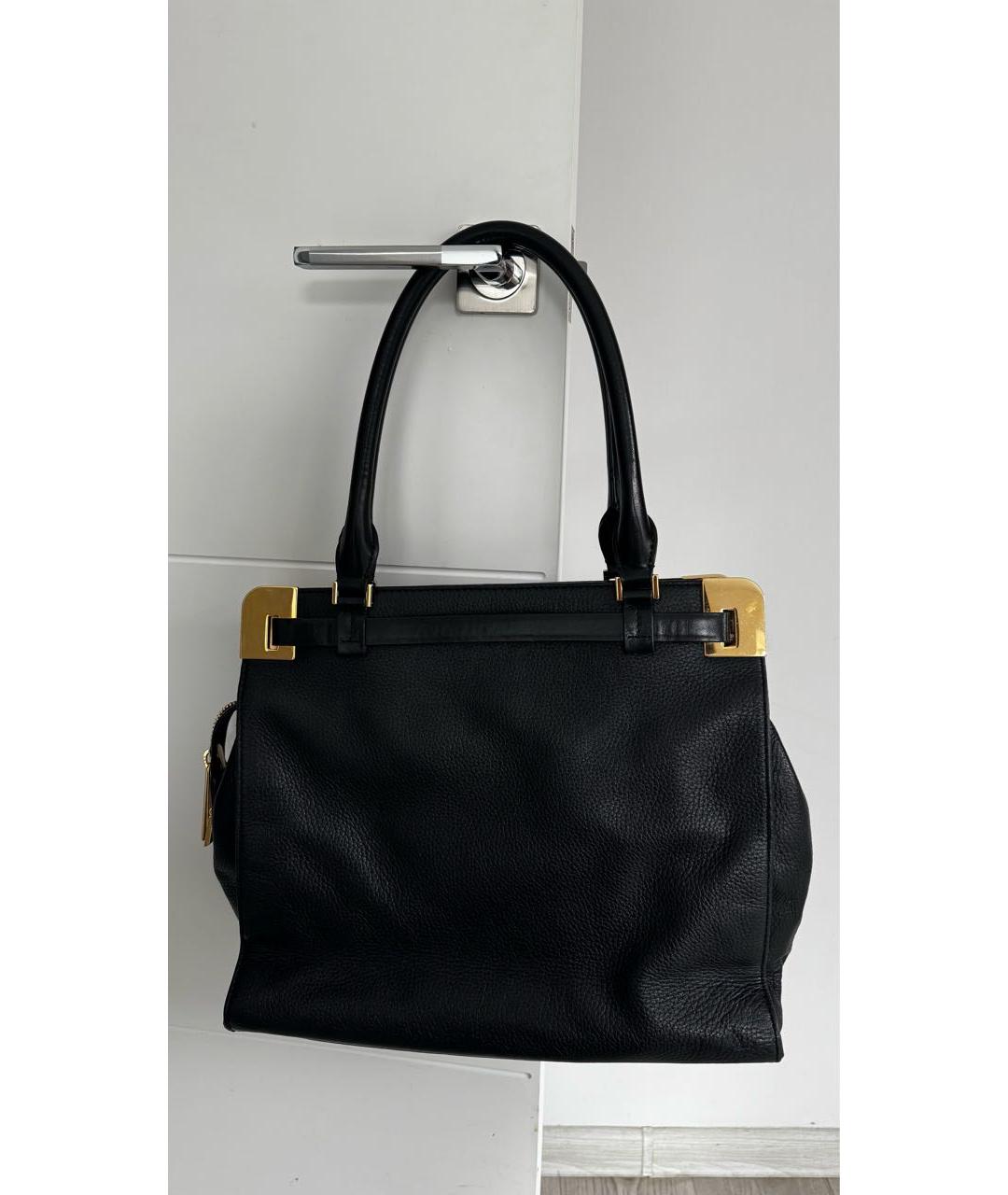 MICHAEL KORS Черная кожаная сумка тоут, фото 3