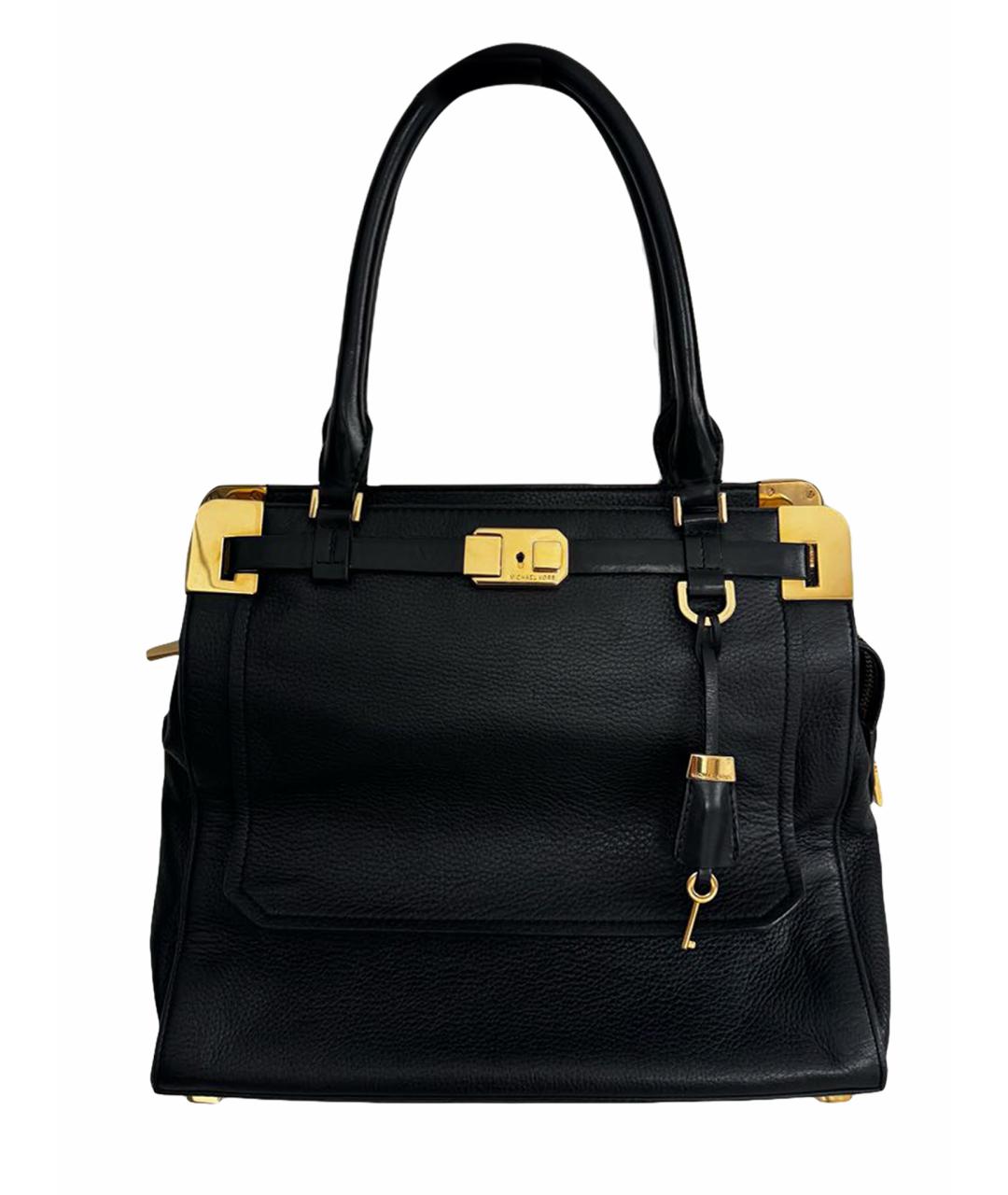 MICHAEL KORS Черная кожаная сумка тоут, фото 1