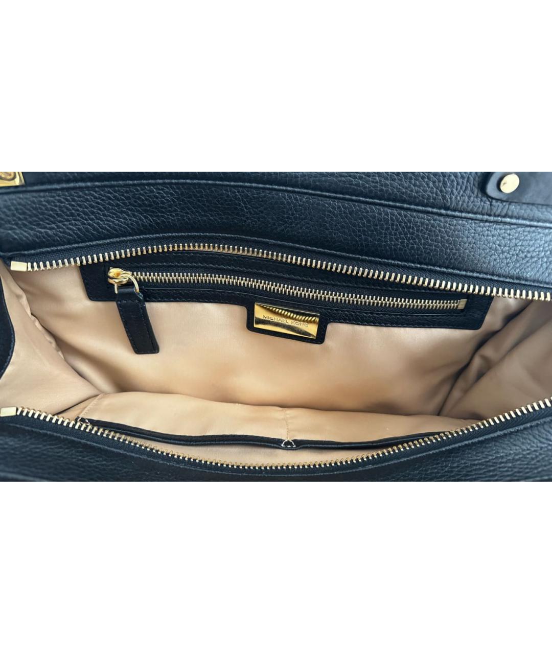 MICHAEL KORS Черная кожаная сумка тоут, фото 4