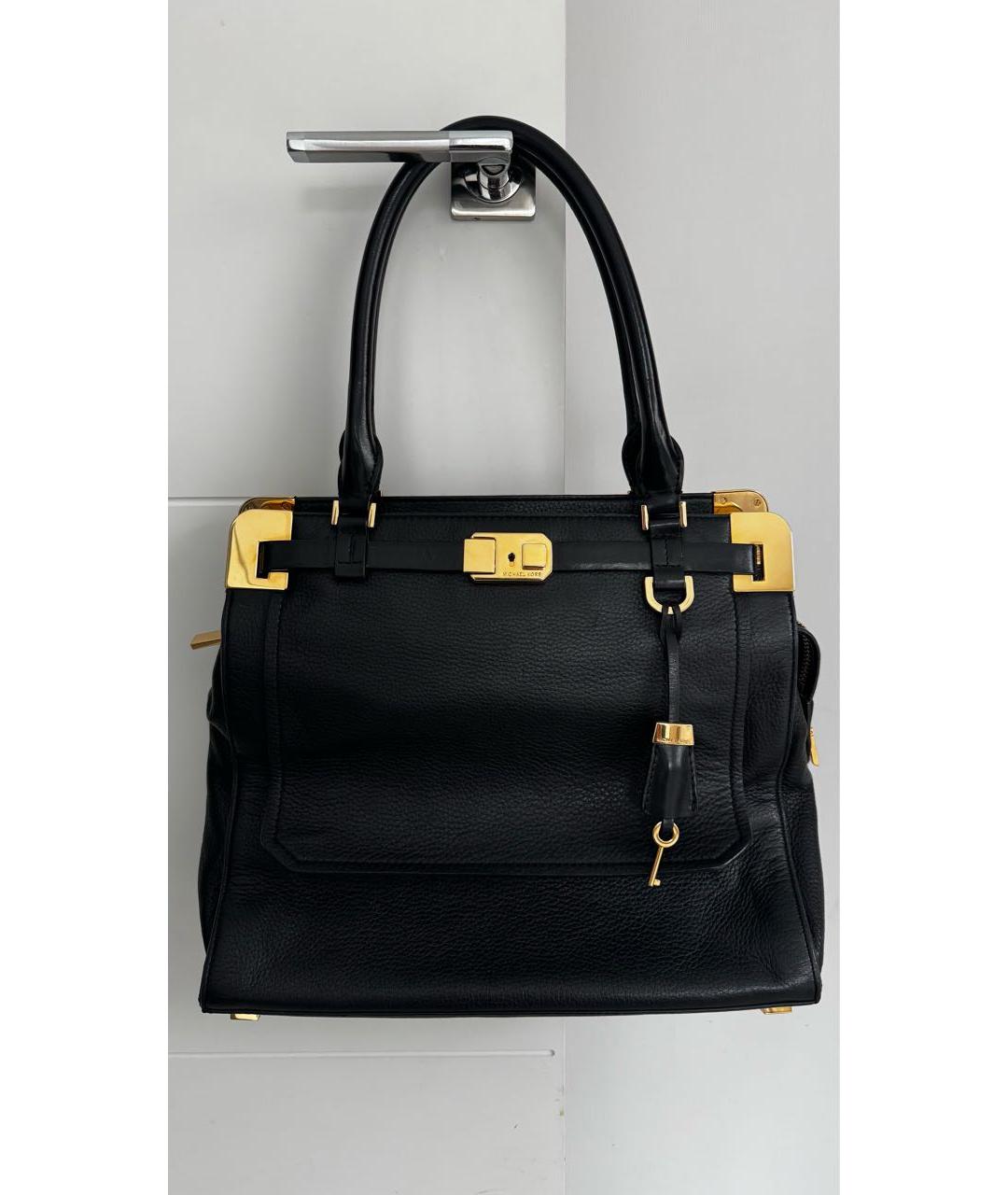 MICHAEL KORS Черная кожаная сумка тоут, фото 7