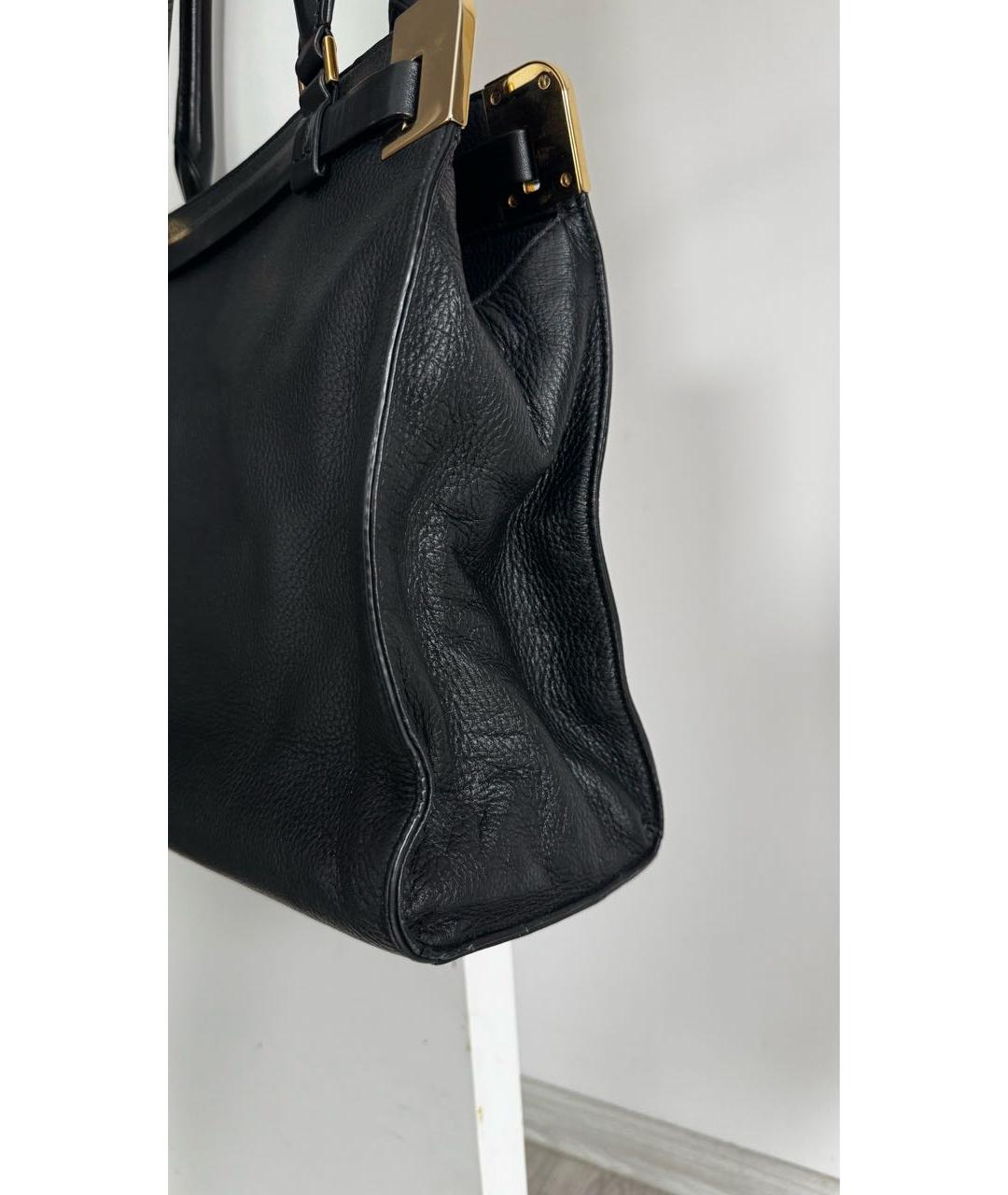 MICHAEL KORS Черная кожаная сумка тоут, фото 2