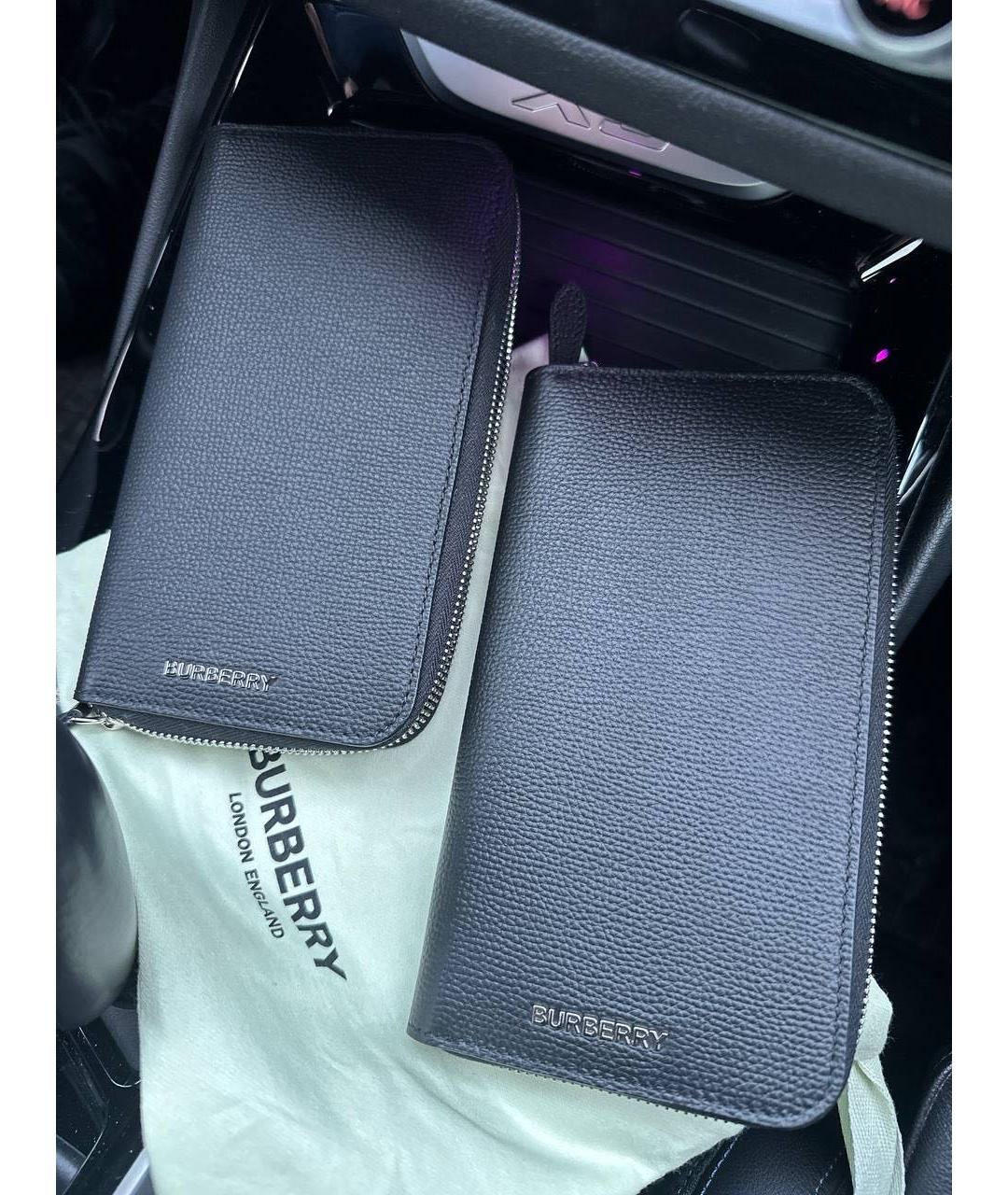 BURBERRY Черный кожаный кошелек, фото 5