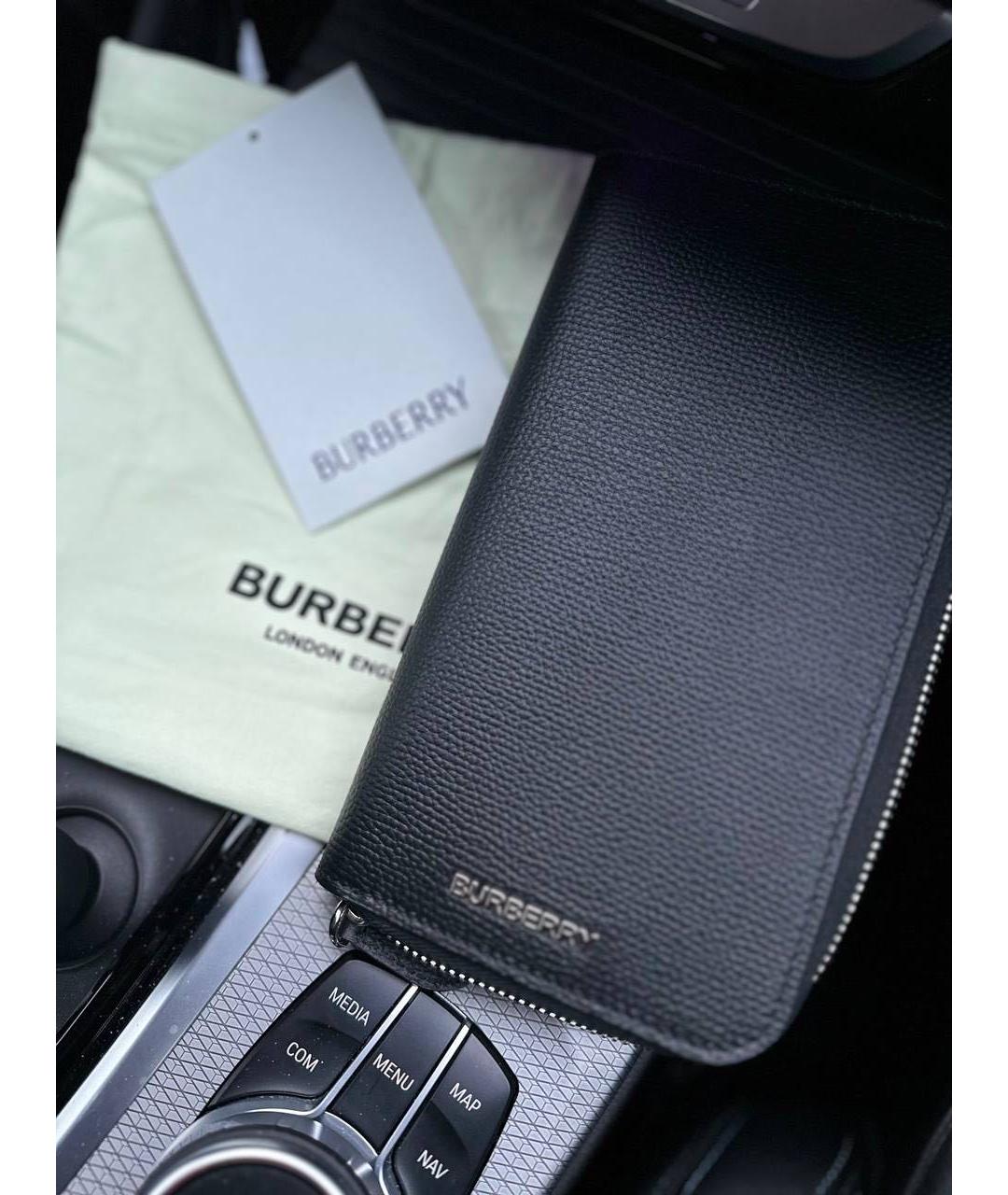 BURBERRY Черный кожаный кошелек, фото 2