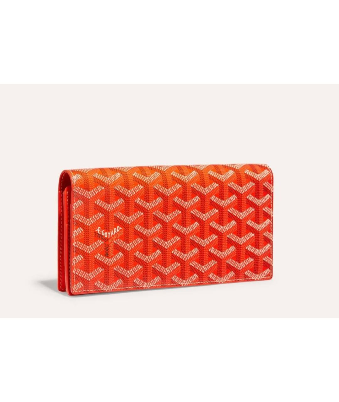 GOYARD Оранжевый кожаный кошелек, фото 4