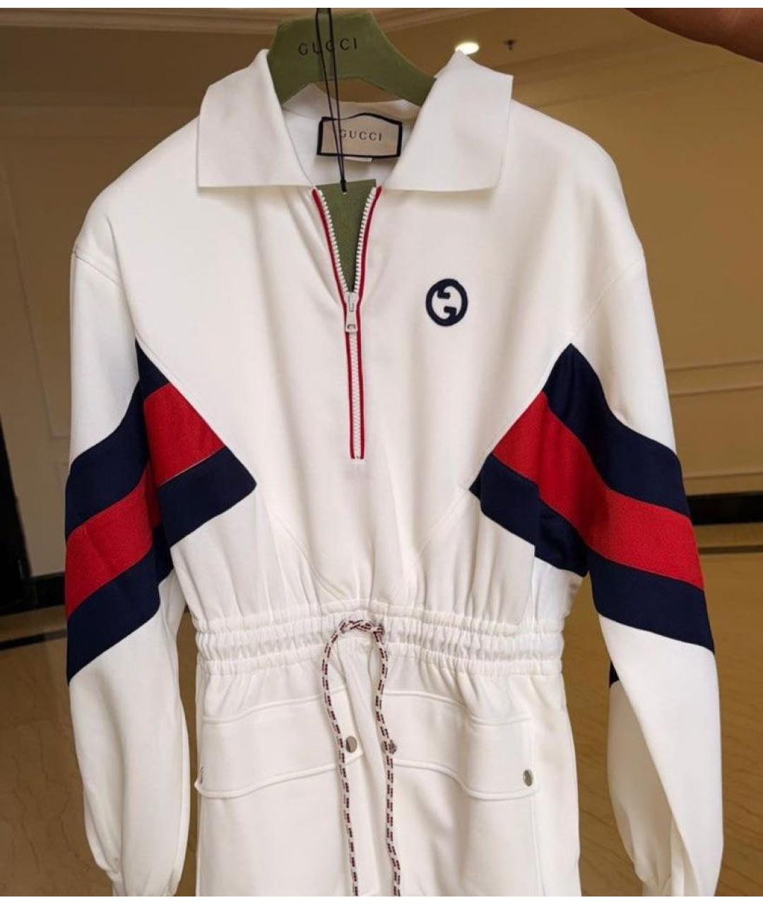 GUCCI Белое полиэстеровое повседневное платье, фото 3