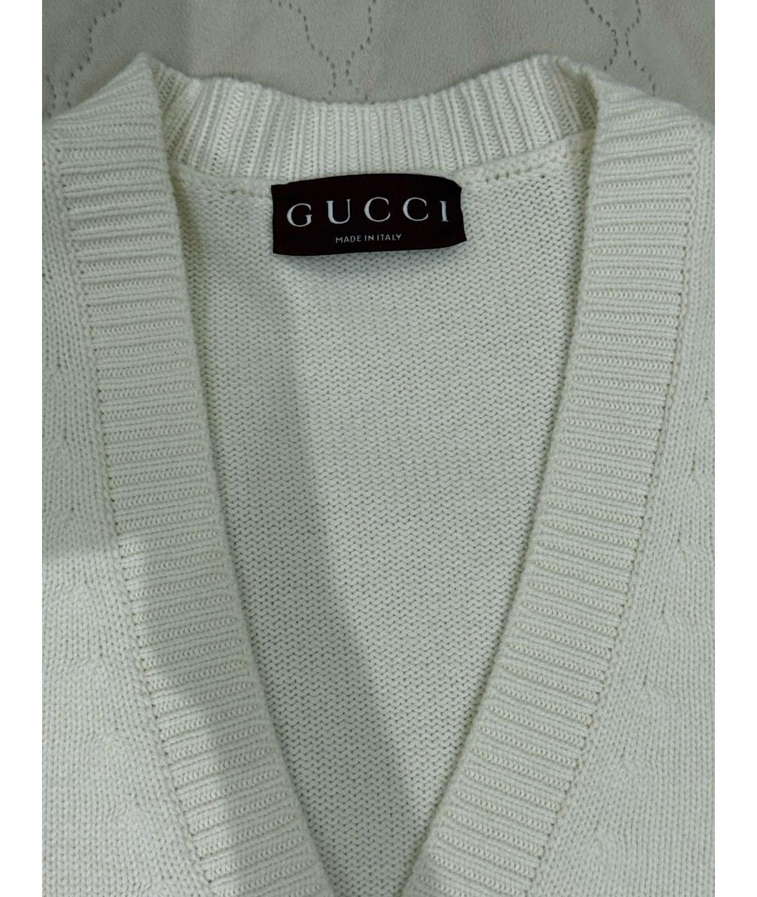 GUCCI Белый шерстяной кардиган, фото 3