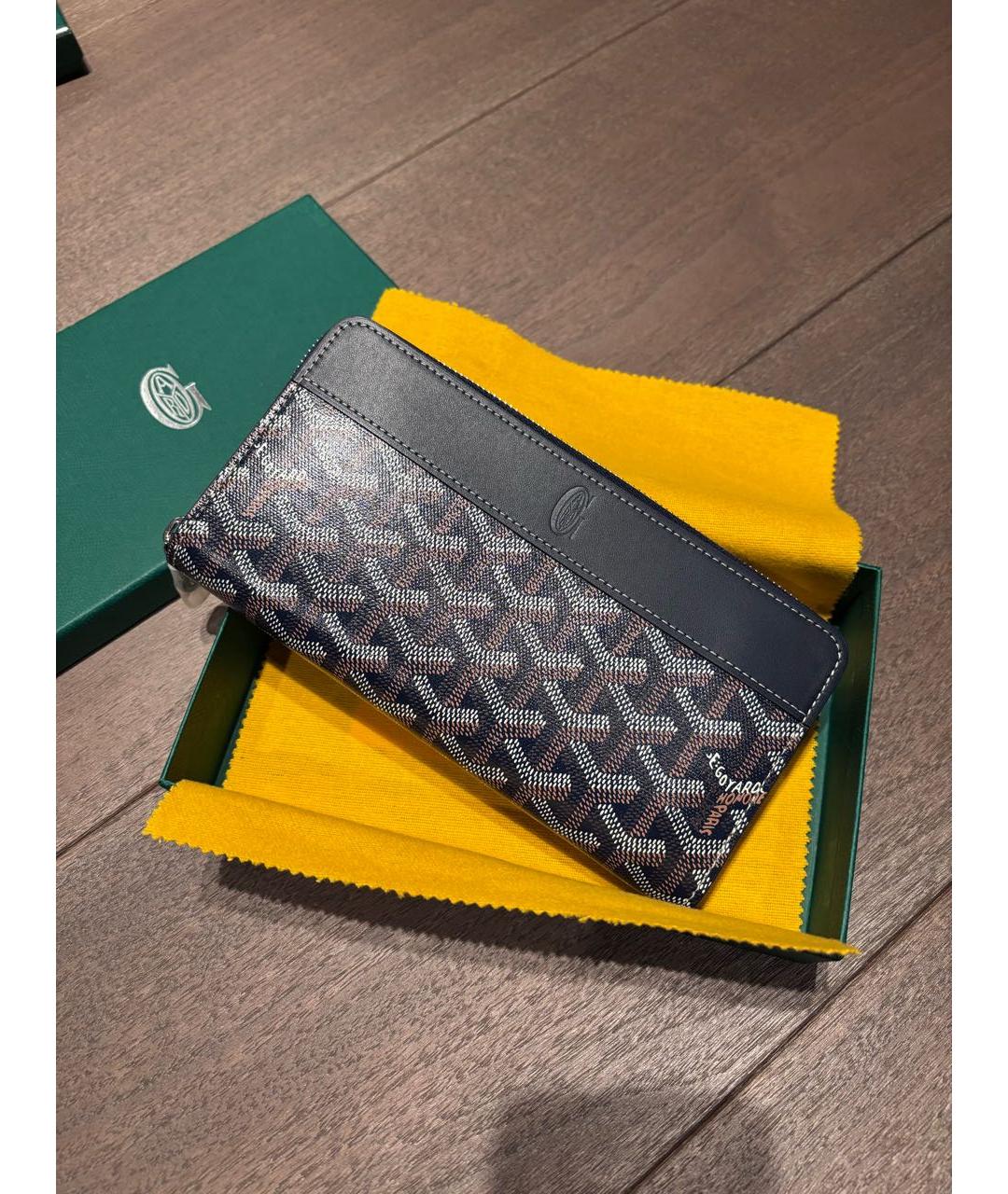 GOYARD Темно-синий кожаный кошелек, фото 2