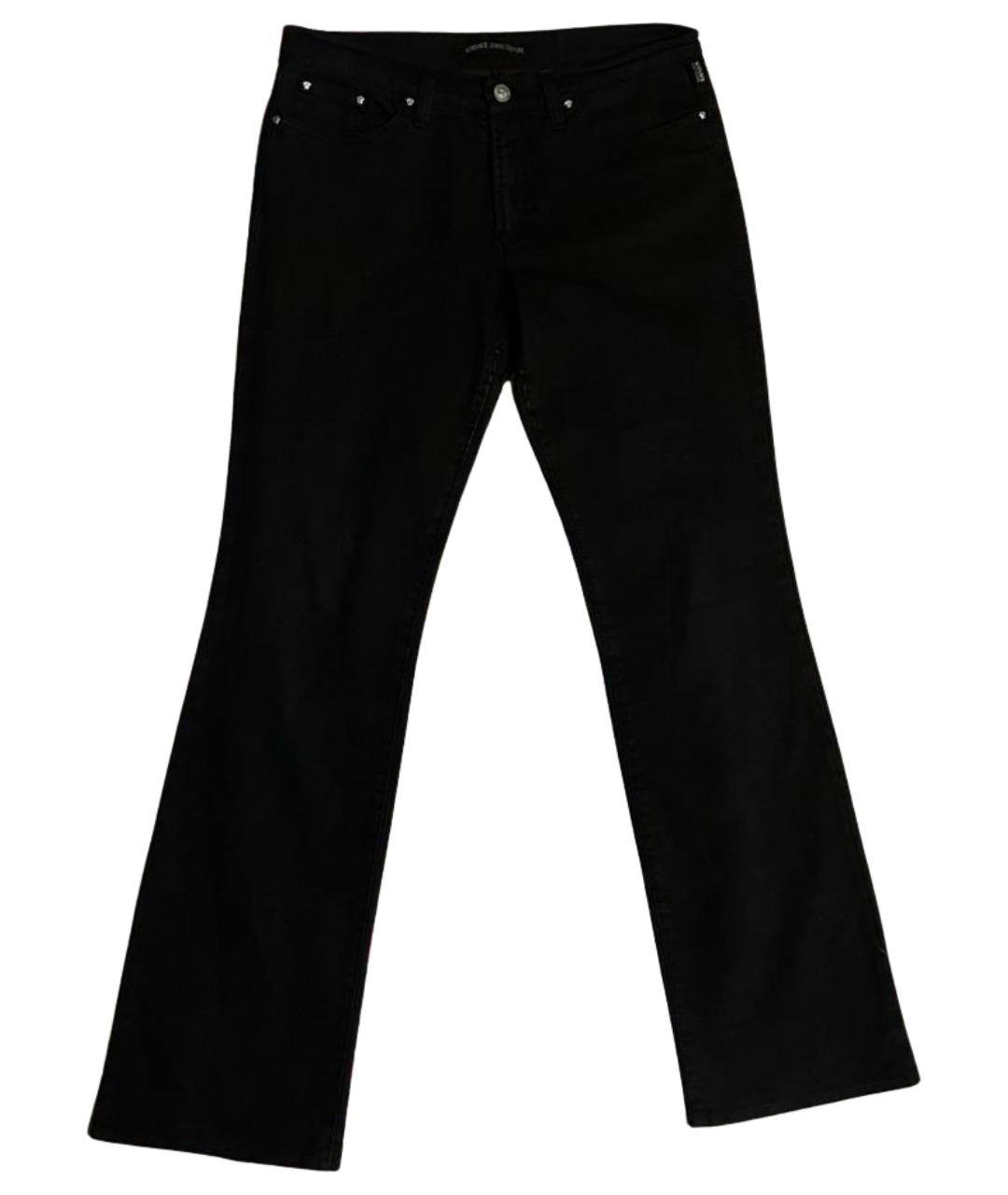 VERSACE JEANS COUTURE Черные хлопковые прямые джинсы, фото 1