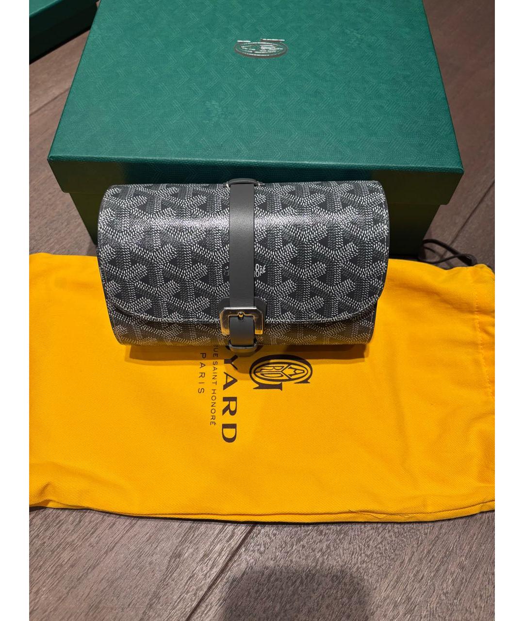 GOYARD Серый кожаный кошелек, фото 2