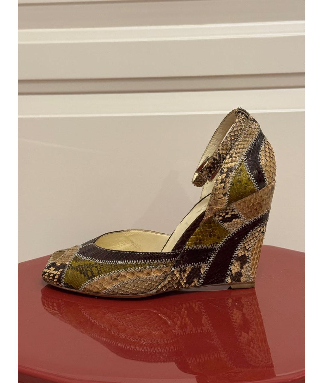 PRADA Мульти босоножки из экзотической кожи, фото 8
