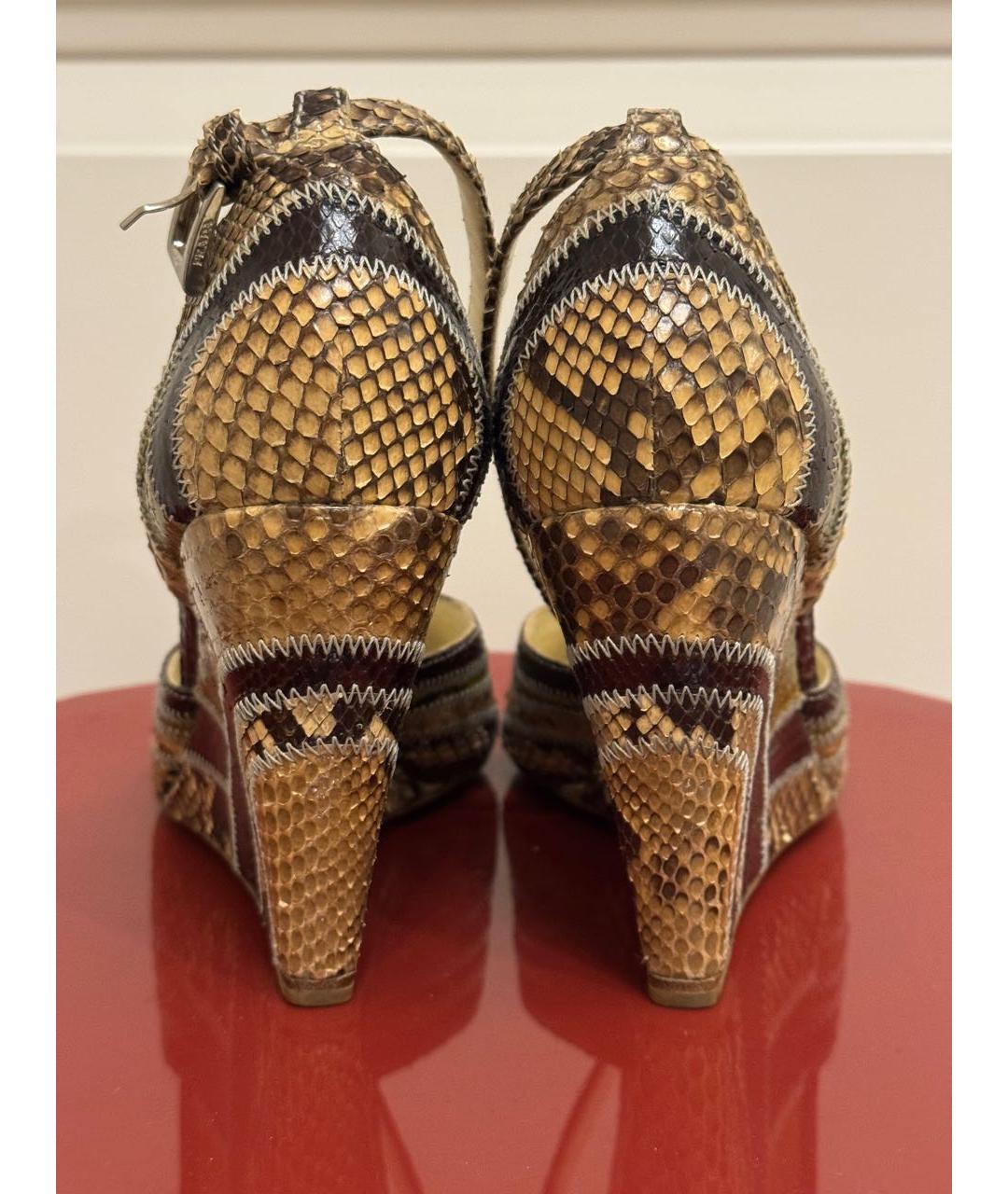 PRADA Мульти босоножки из экзотической кожи, фото 4