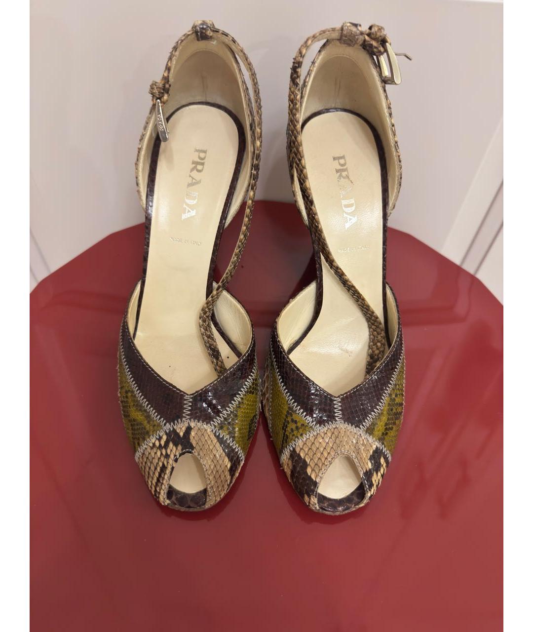 PRADA Мульти босоножки из экзотической кожи, фото 3