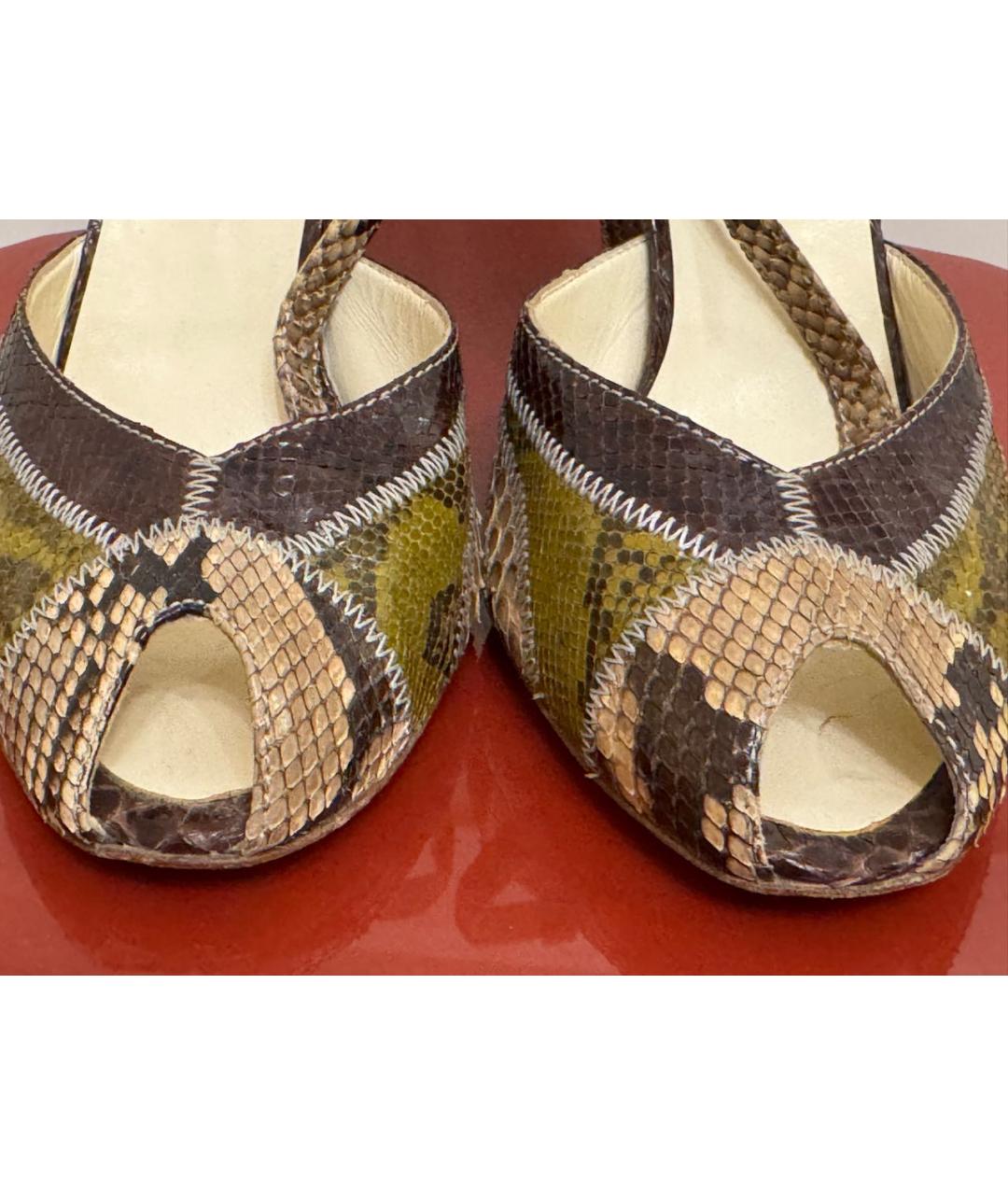 PRADA Мульти босоножки из экзотической кожи, фото 7