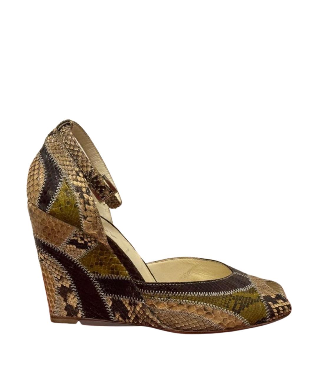 PRADA Мульти босоножки из экзотической кожи, фото 1