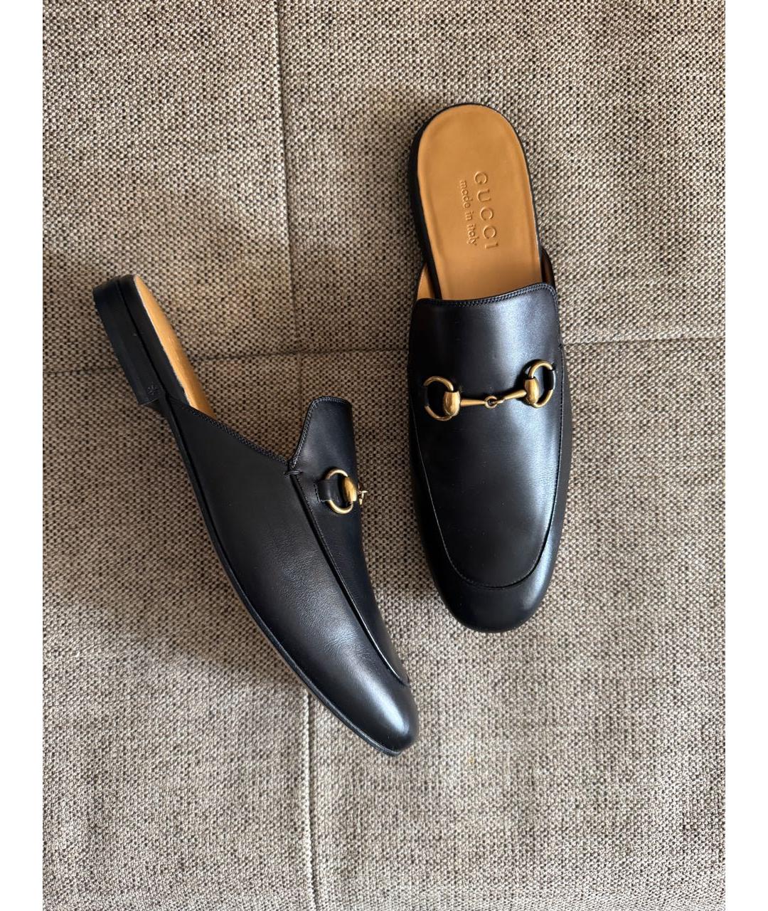 GUCCI Черные кожаные мюли, фото 5