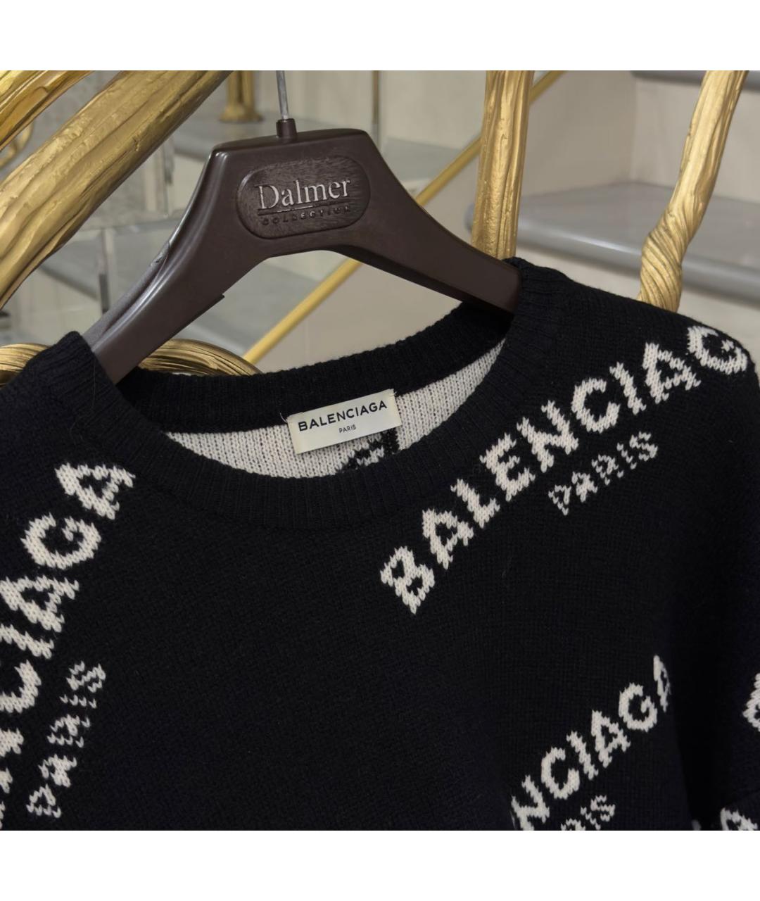 BALENCIAGA Черный шерстяной джемпер / свитер, фото 7
