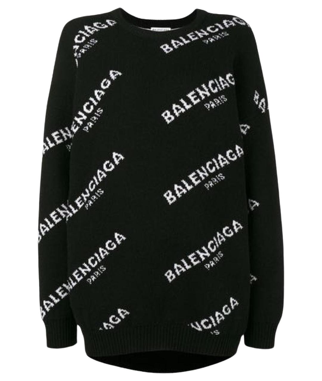 BALENCIAGA Черный шерстяной джемпер / свитер, фото 1
