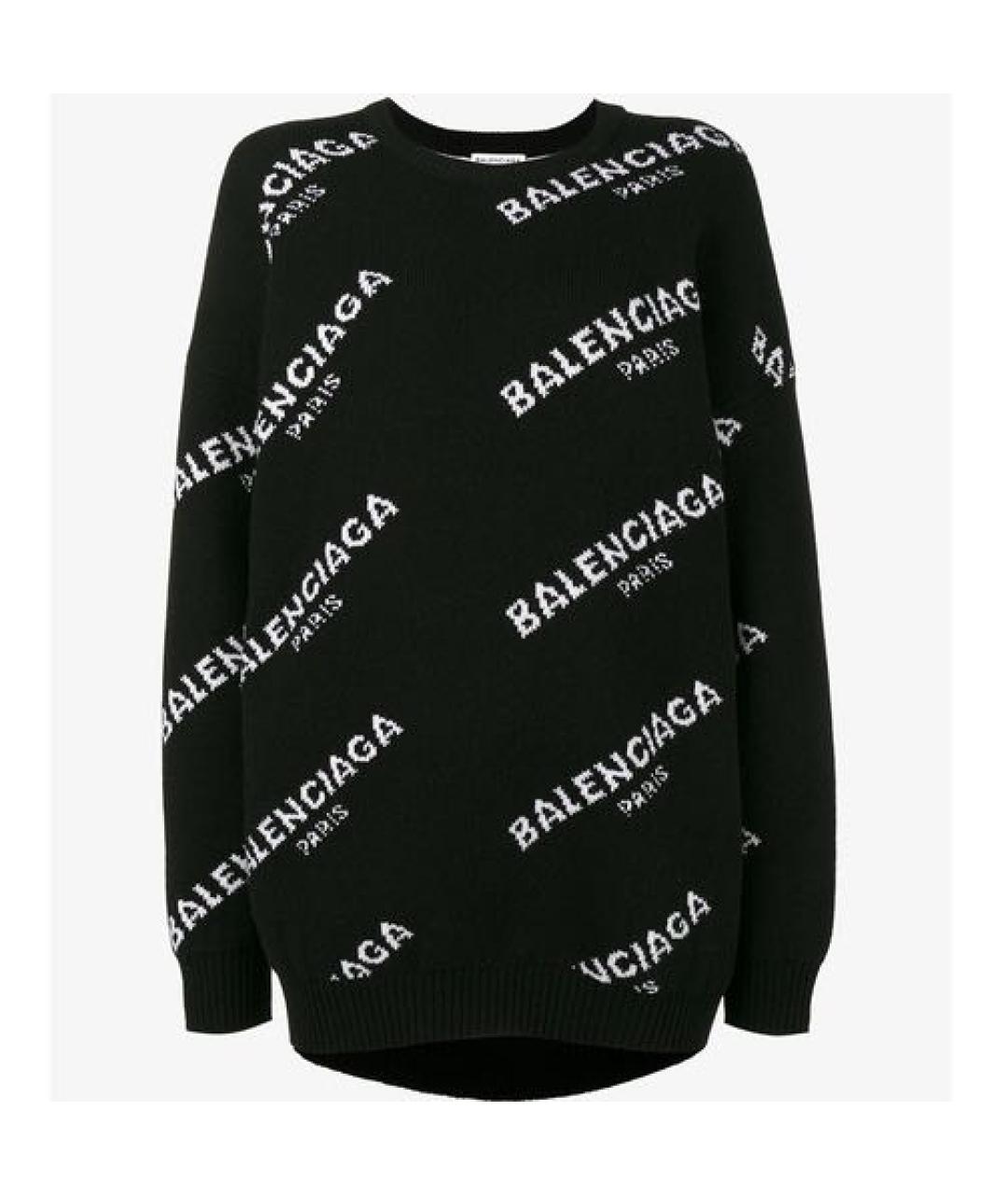 BALENCIAGA Черный шерстяной джемпер / свитер, фото 9