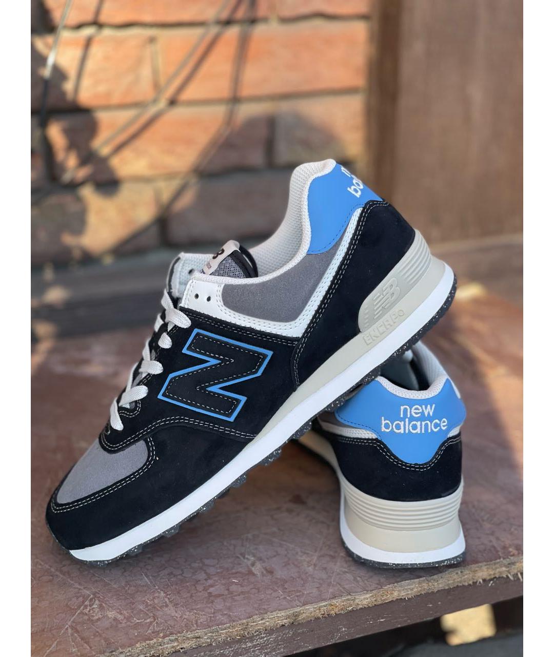 NEW BALANCE Черные замшевые низкие кроссовки / кеды, фото 3