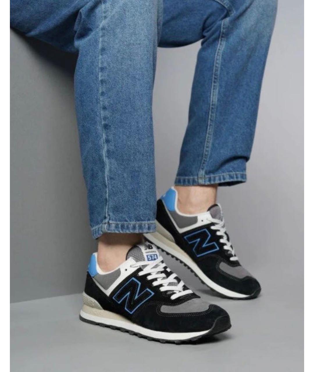NEW BALANCE Черные замшевые низкие кроссовки / кеды, фото 2