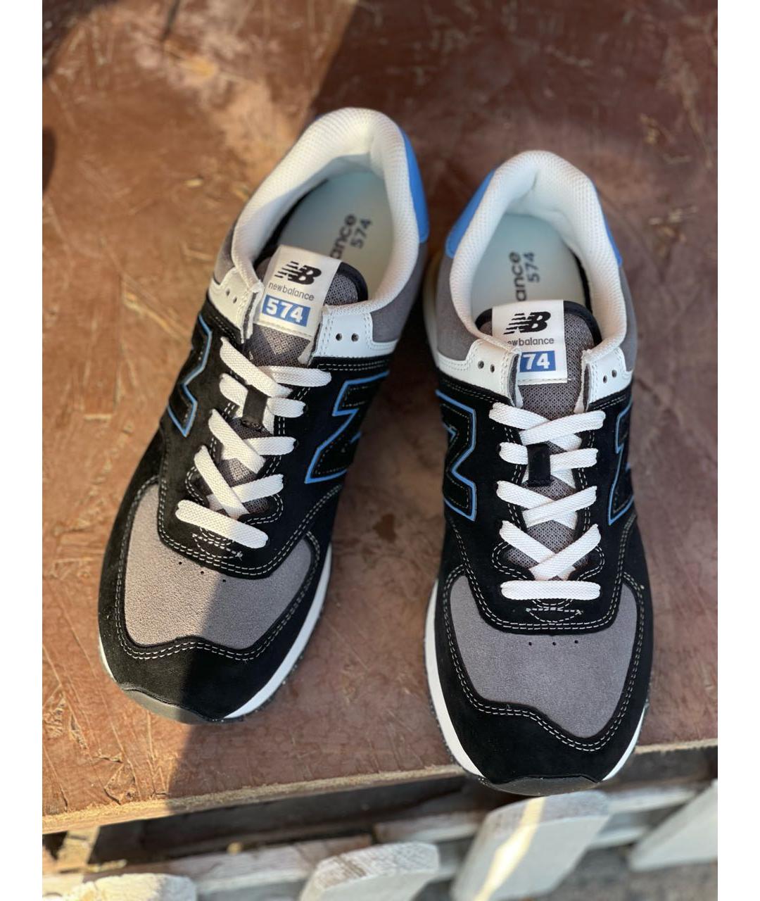 NEW BALANCE Черные замшевые низкие кроссовки / кеды, фото 4