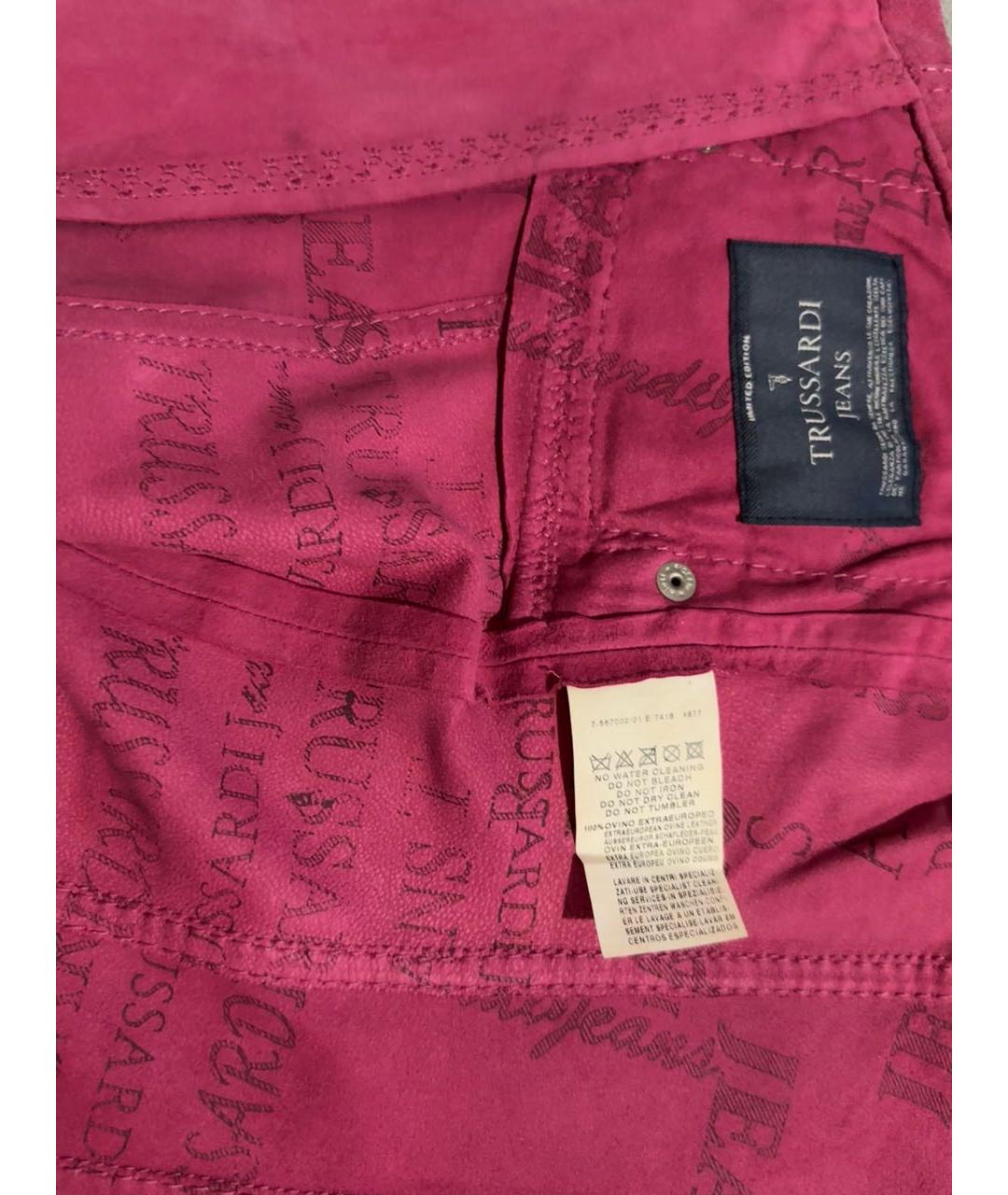 TRUSSARDI JEANS Розовый замшевый жакет/пиджак, фото 5
