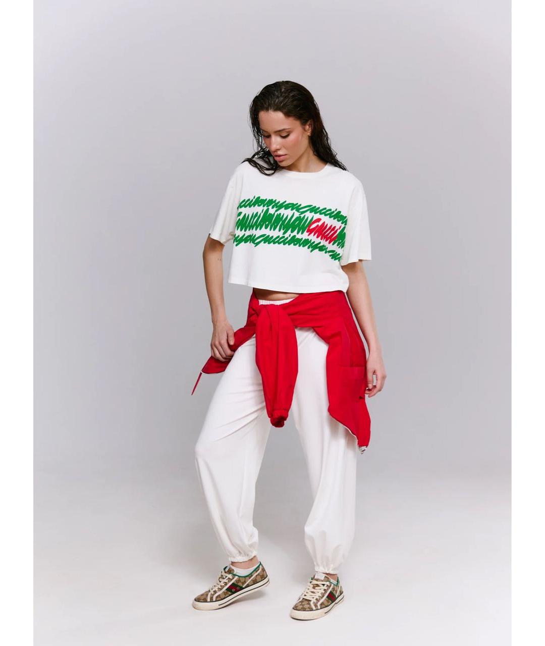 GUCCI Белая хлопковая футболка, фото 4