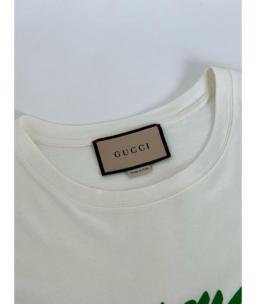 GUCCI Белая хлопковая футболка, фото 3