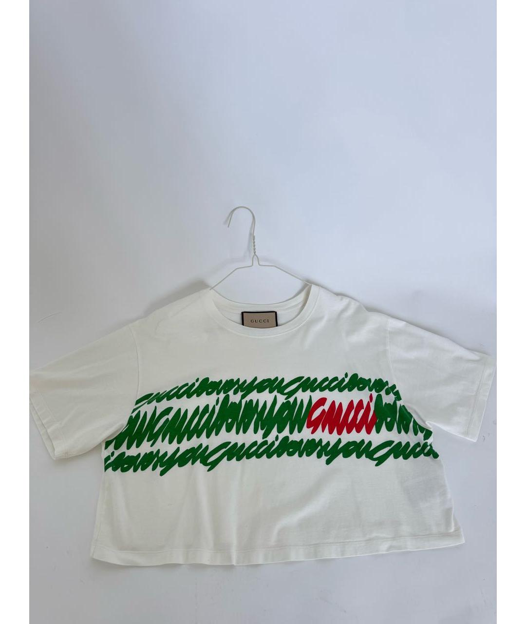 GUCCI Белая хлопковая футболка, фото 2