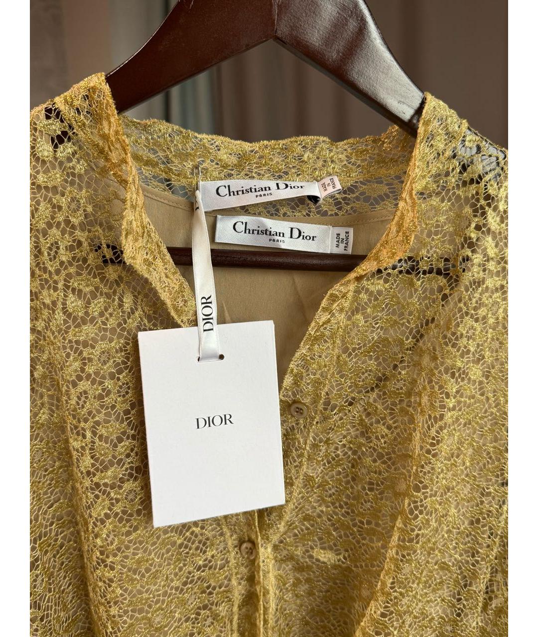 CHRISTIAN DIOR Золотое шелковое вечернее платье, фото 3