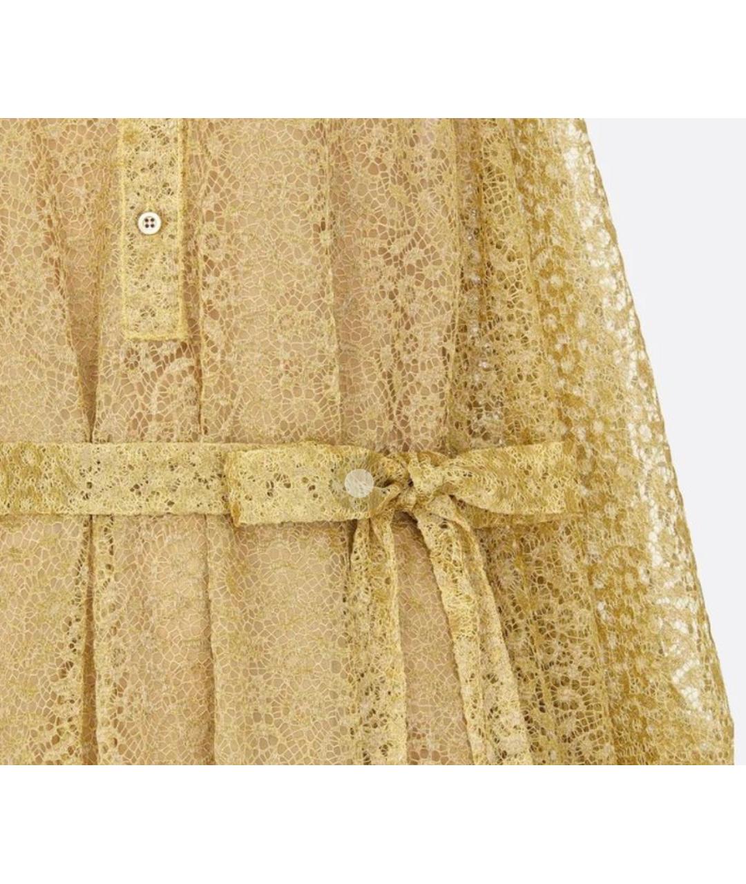 CHRISTIAN DIOR Золотое шелковое вечернее платье, фото 4