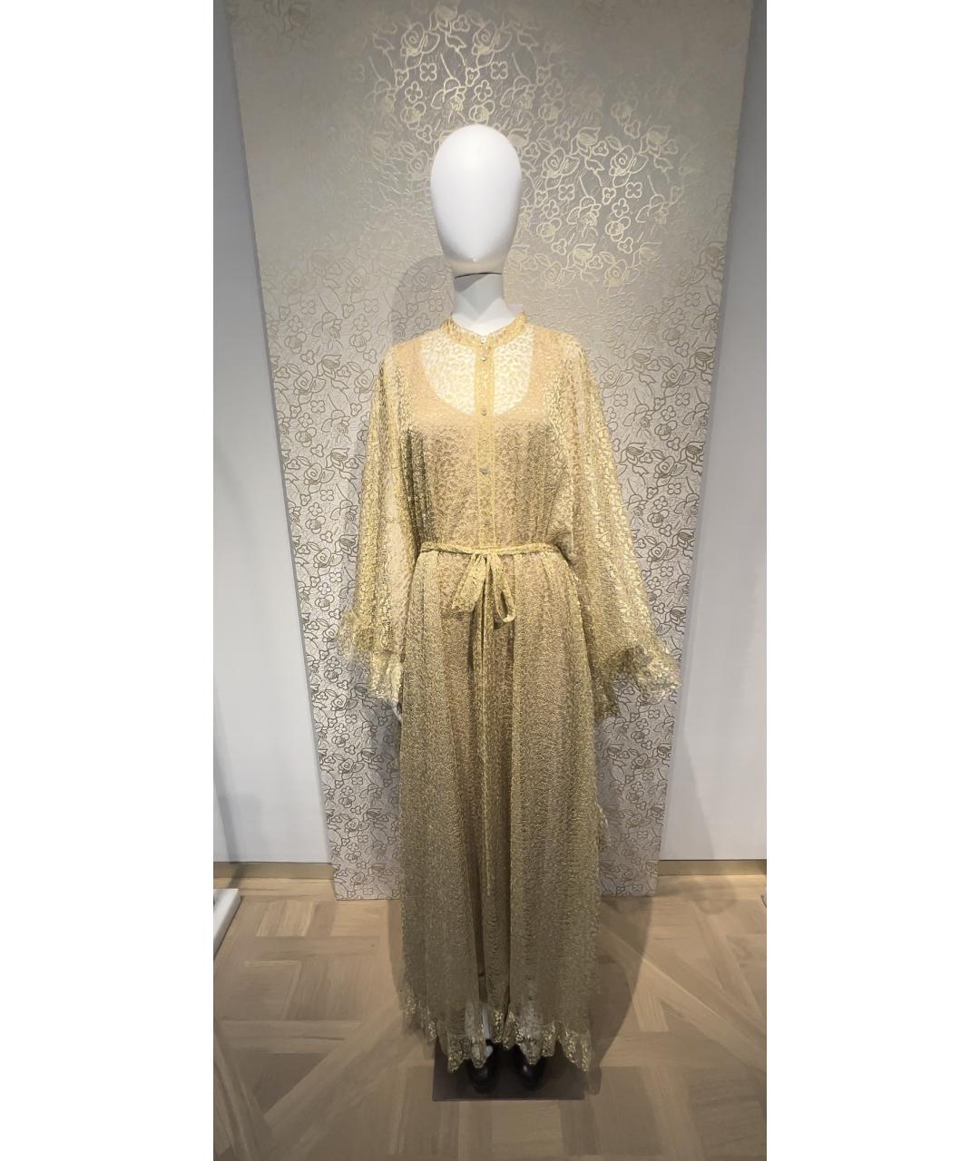 CHRISTIAN DIOR Золотое шелковое вечернее платье, фото 9