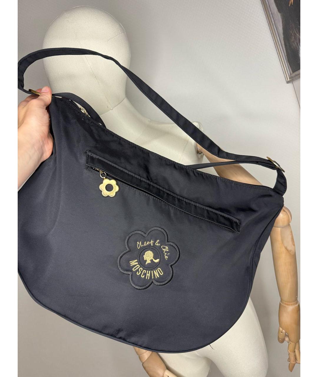 MOSCHINO Черная сумка тоут, фото 4