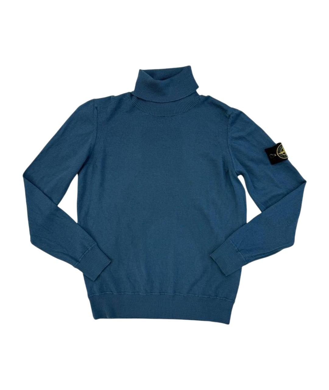 STONE ISLAND Синяя шерстяная водолазка, фото 1