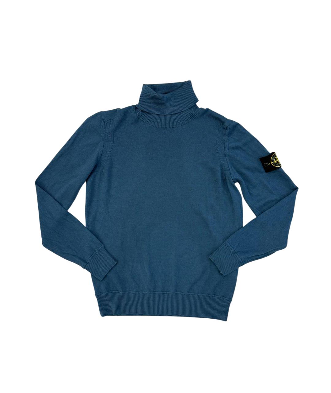 STONE ISLAND Синяя шерстяная водолазка, фото 7