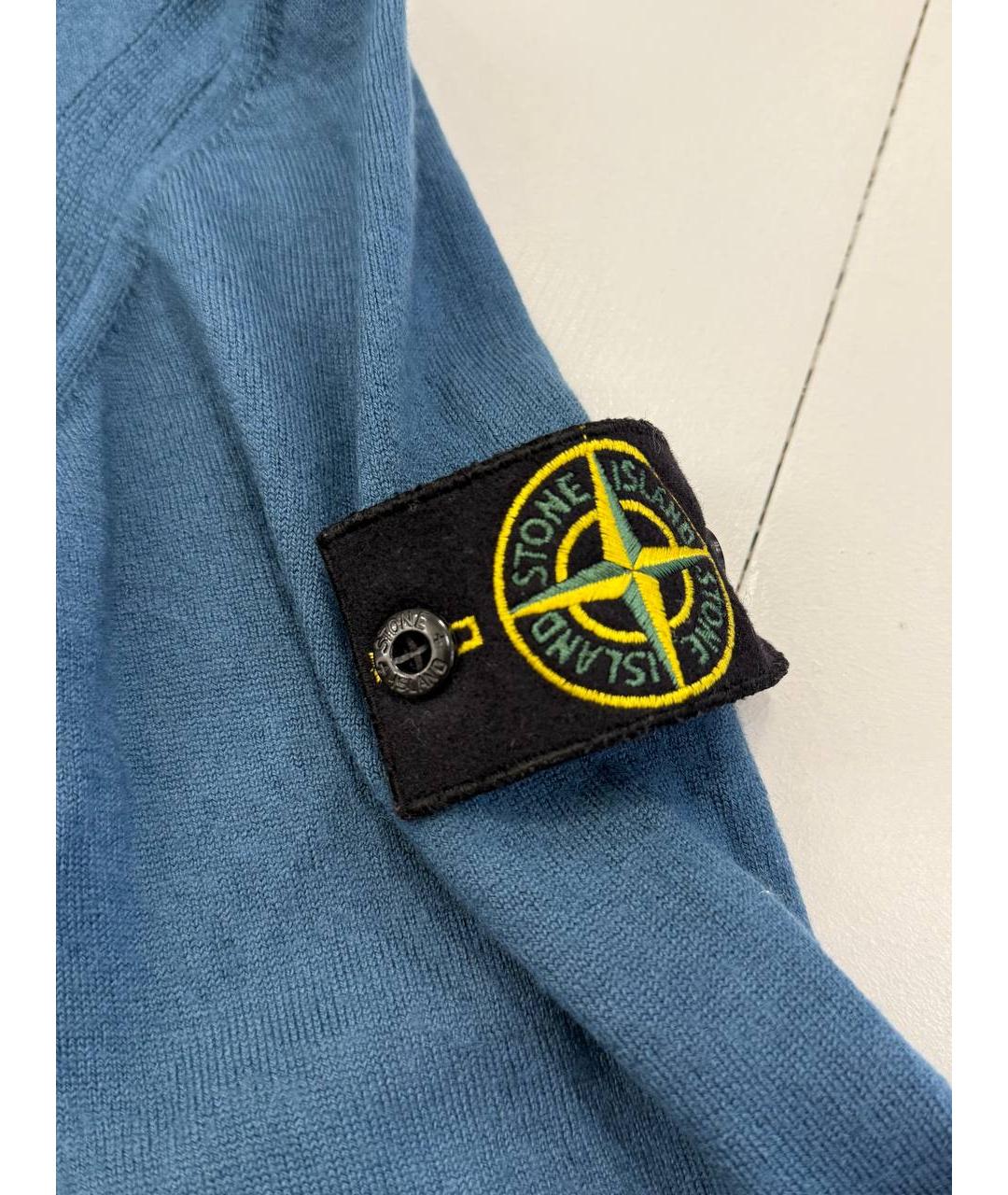 STONE ISLAND Синяя шерстяная водолазка, фото 3