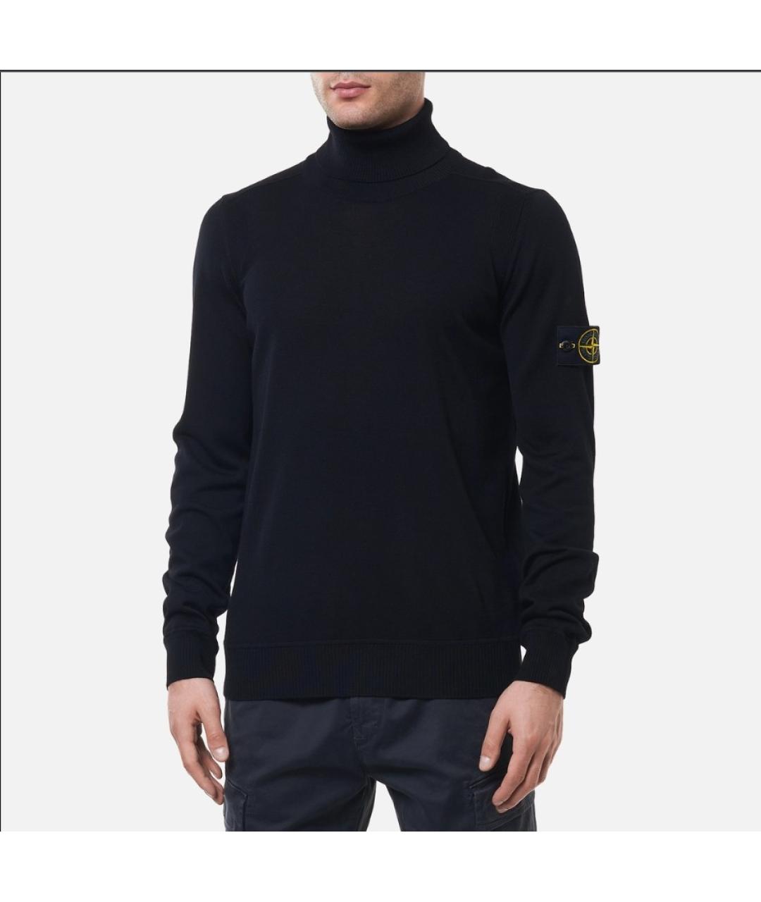 STONE ISLAND Синяя шерстяная водолазка, фото 6